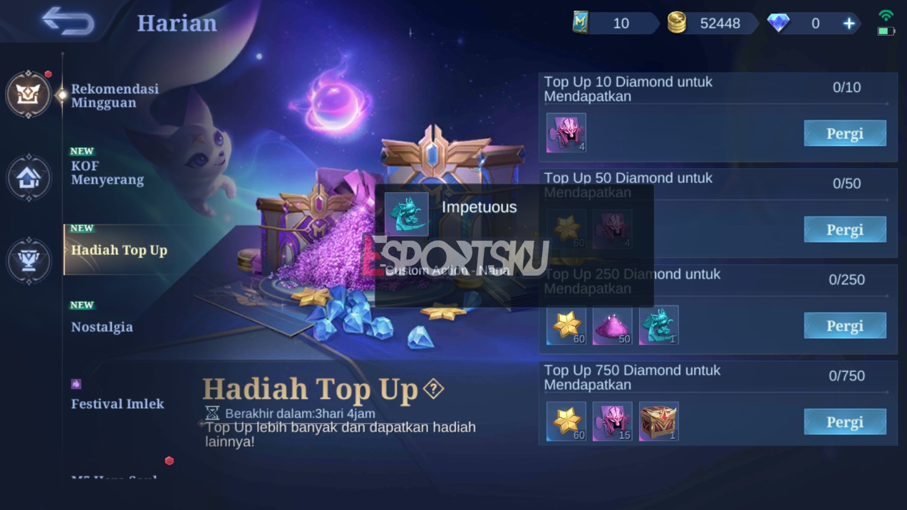 Cara Dapatkan Action Emote Impetuous Mobile Legends (ML)