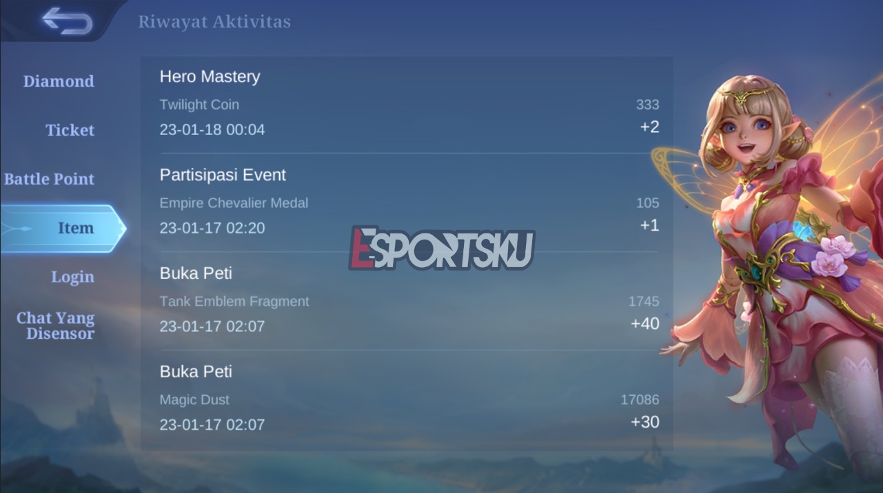 How to View Mobile Legends (ML) Prize Item Receipts