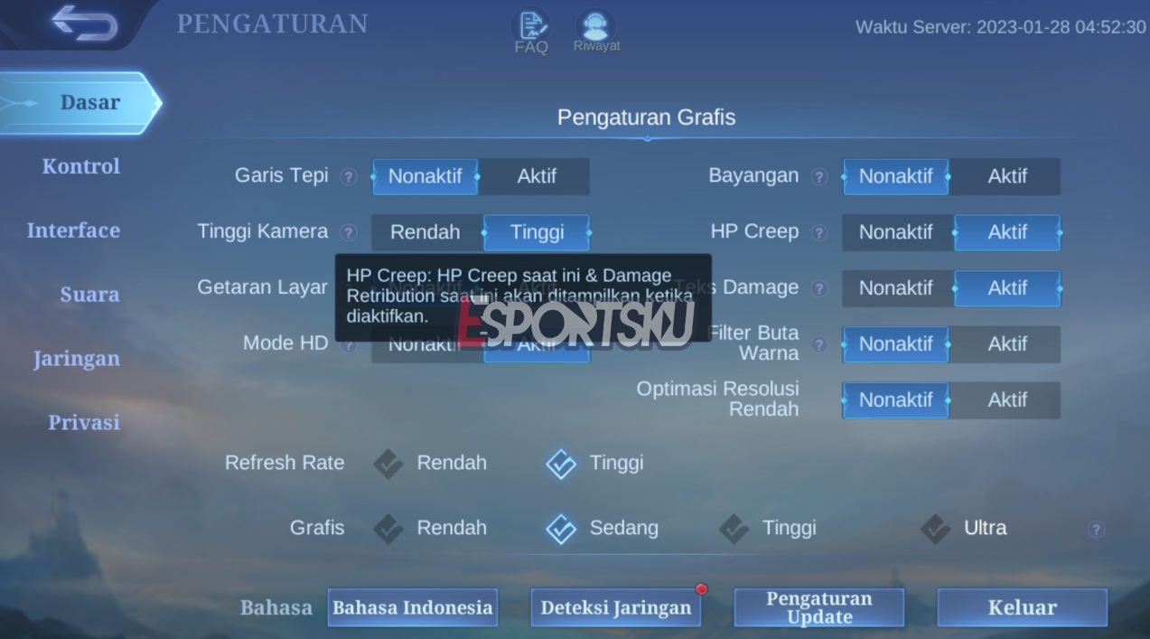 Functions of HP Creep Mobile Legends (ML)