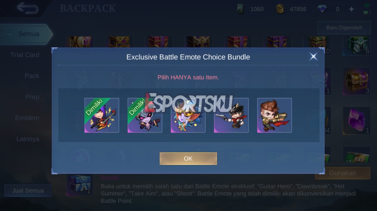 Mobile Legends (ML) Emote Influencer Error Compensation