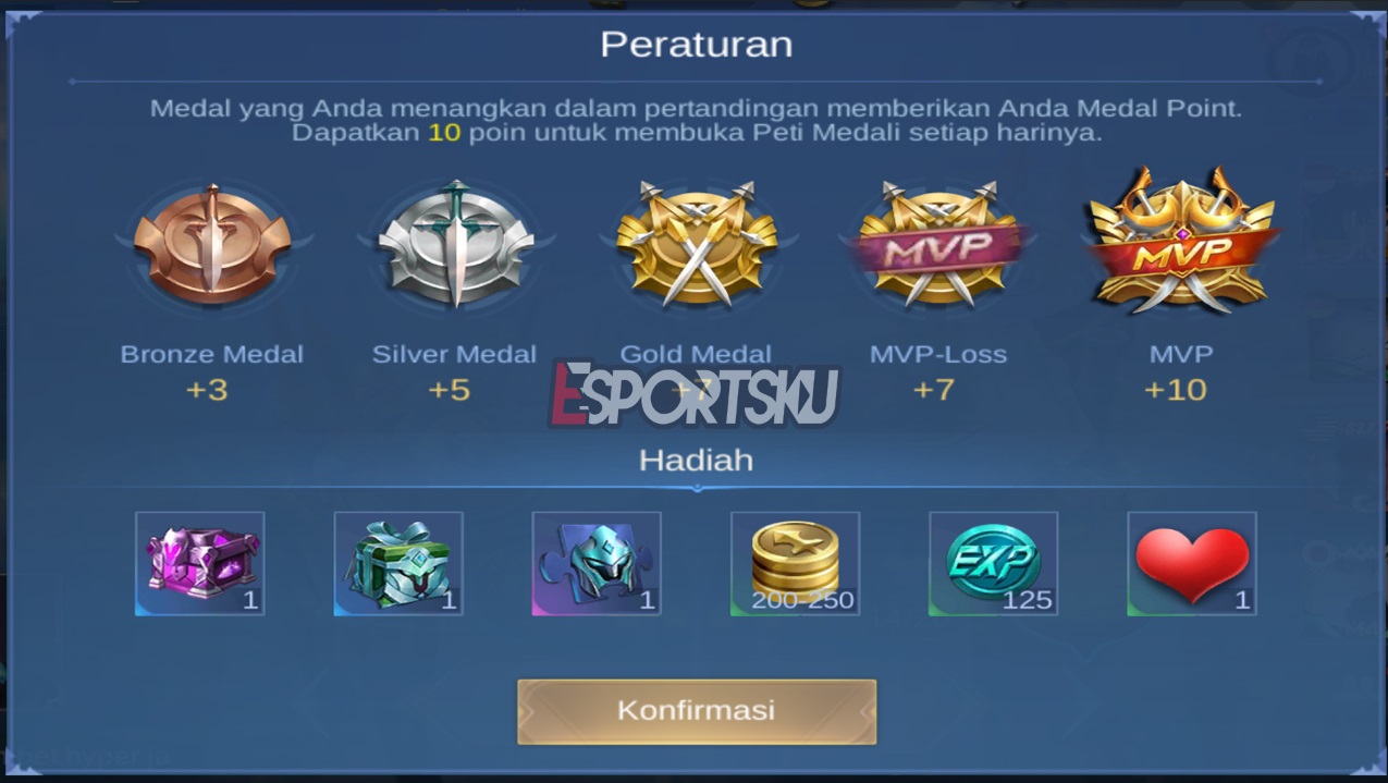 Total Point Medals for Chest Mobile Legends (ML)