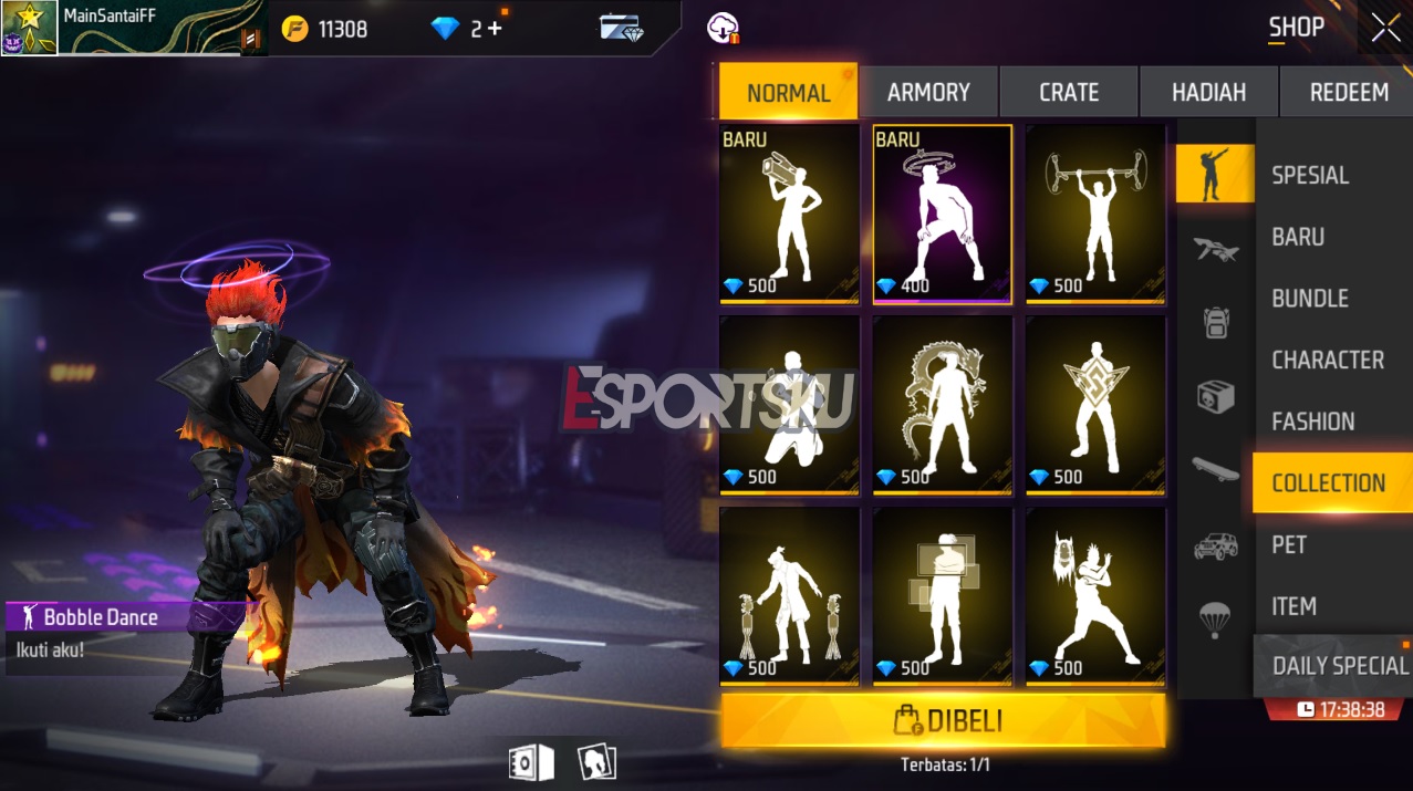 Cara Dapatkan Emote Bobble Dance Free Fire (FF)