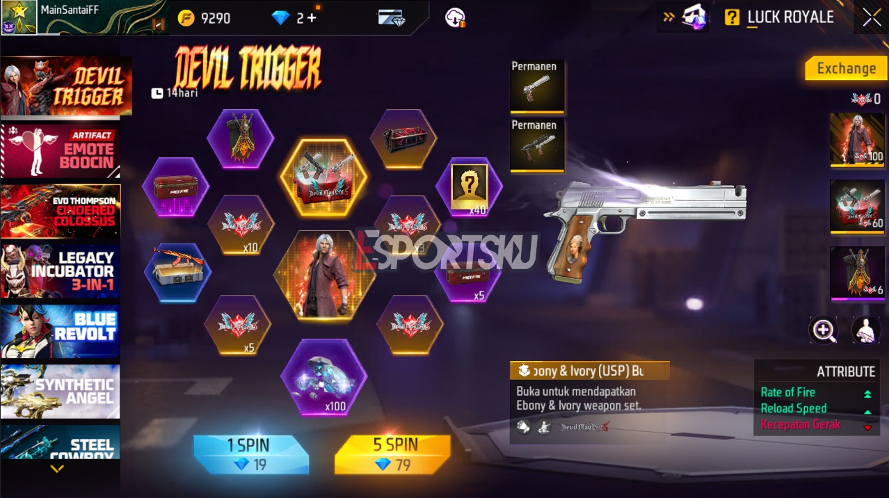 Cara Dapatkan Skin USP Devil May Cry Free Fire (FF)