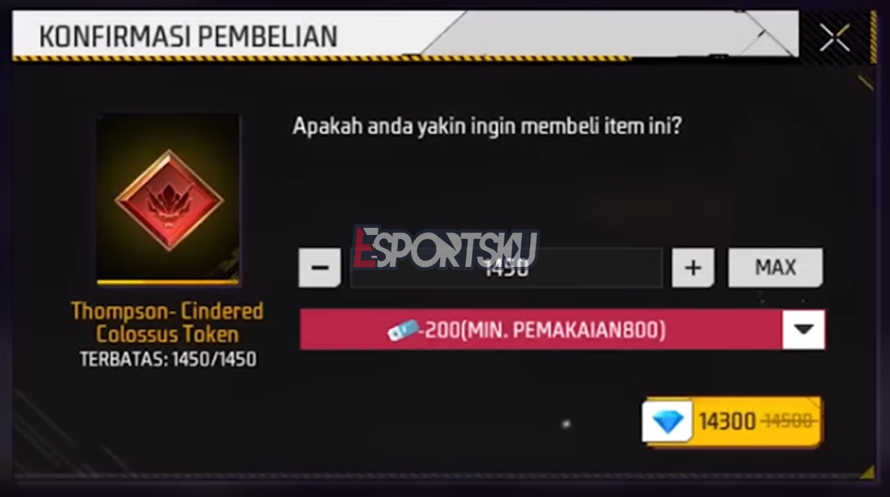 Cara Dapatkan Token Cindered Colossus Free Fire (FF)