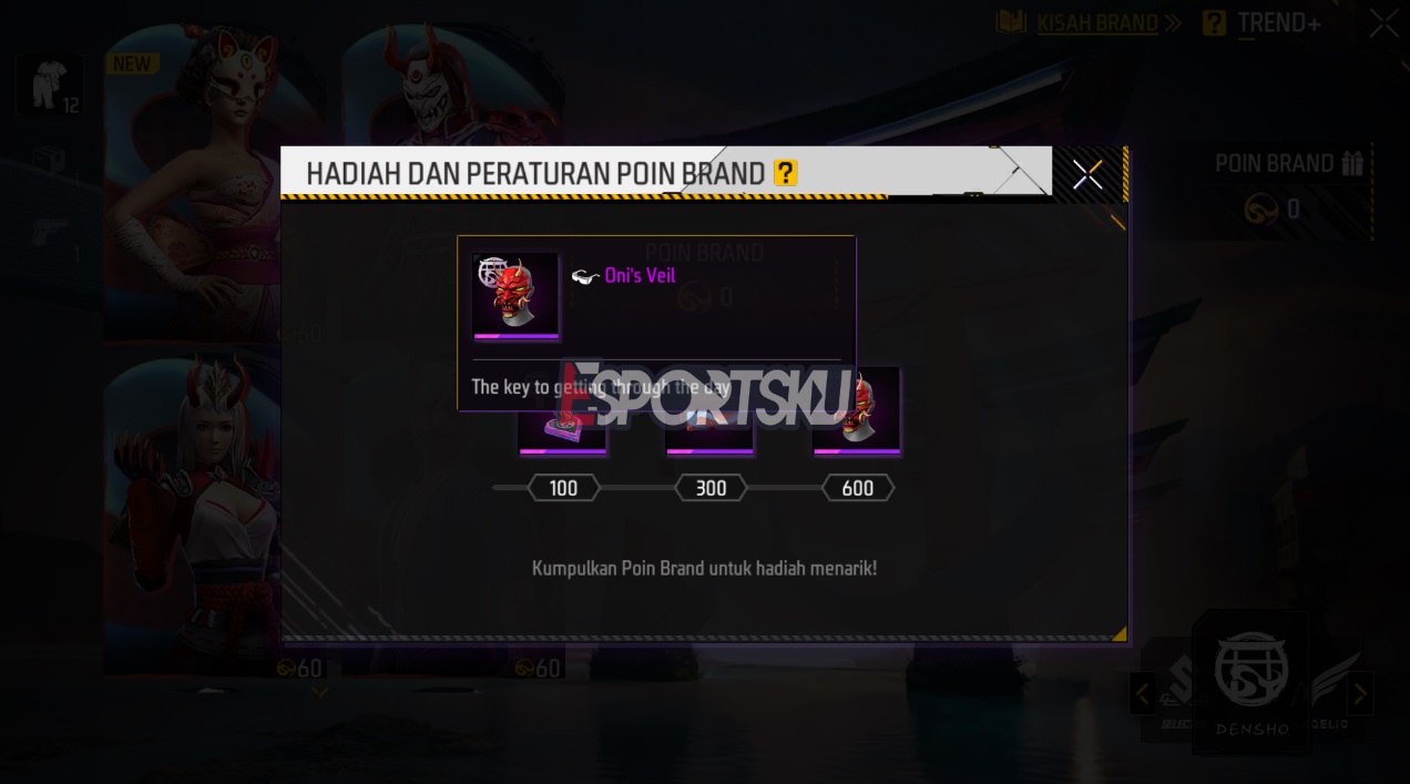 Cara Dapatkan Skin Oni Veil Mask Free Fire (FF)