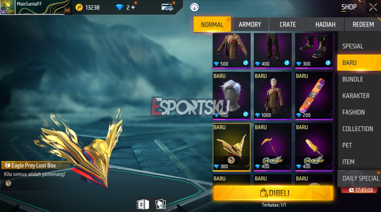 Cara Dapatkan Eagle Prey Loot Box Free Fire (FF)
