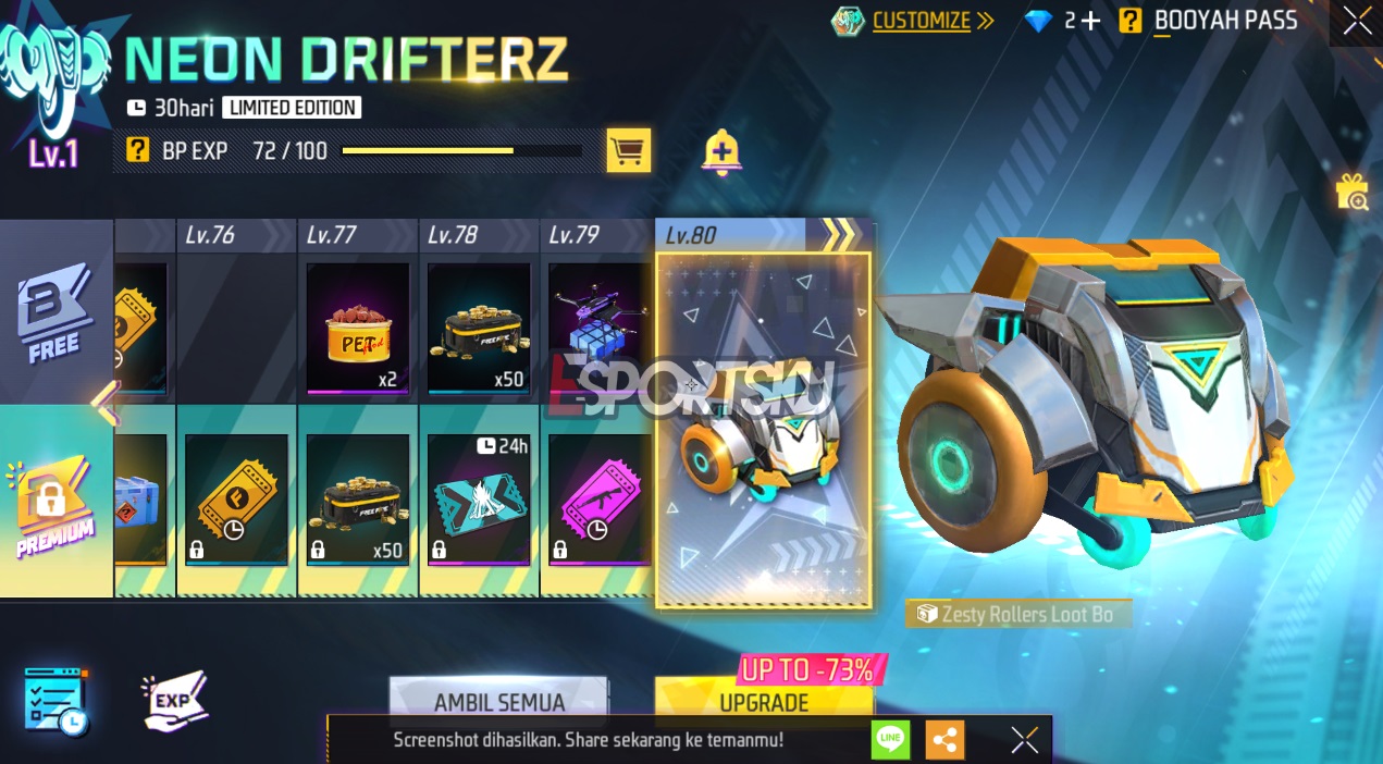 Cara Dapatkan Zesty Roller Loot Box Free Fire (FF)