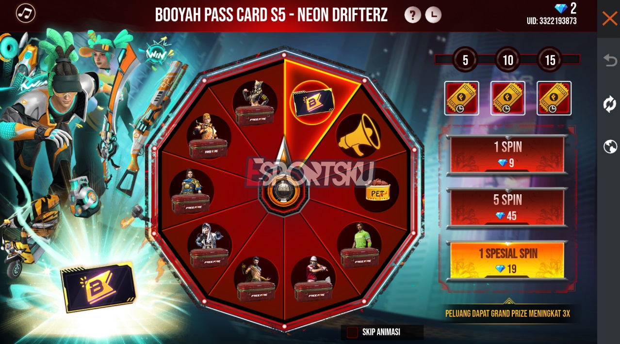 Trik Spin BP Royale Free Fire (FF)