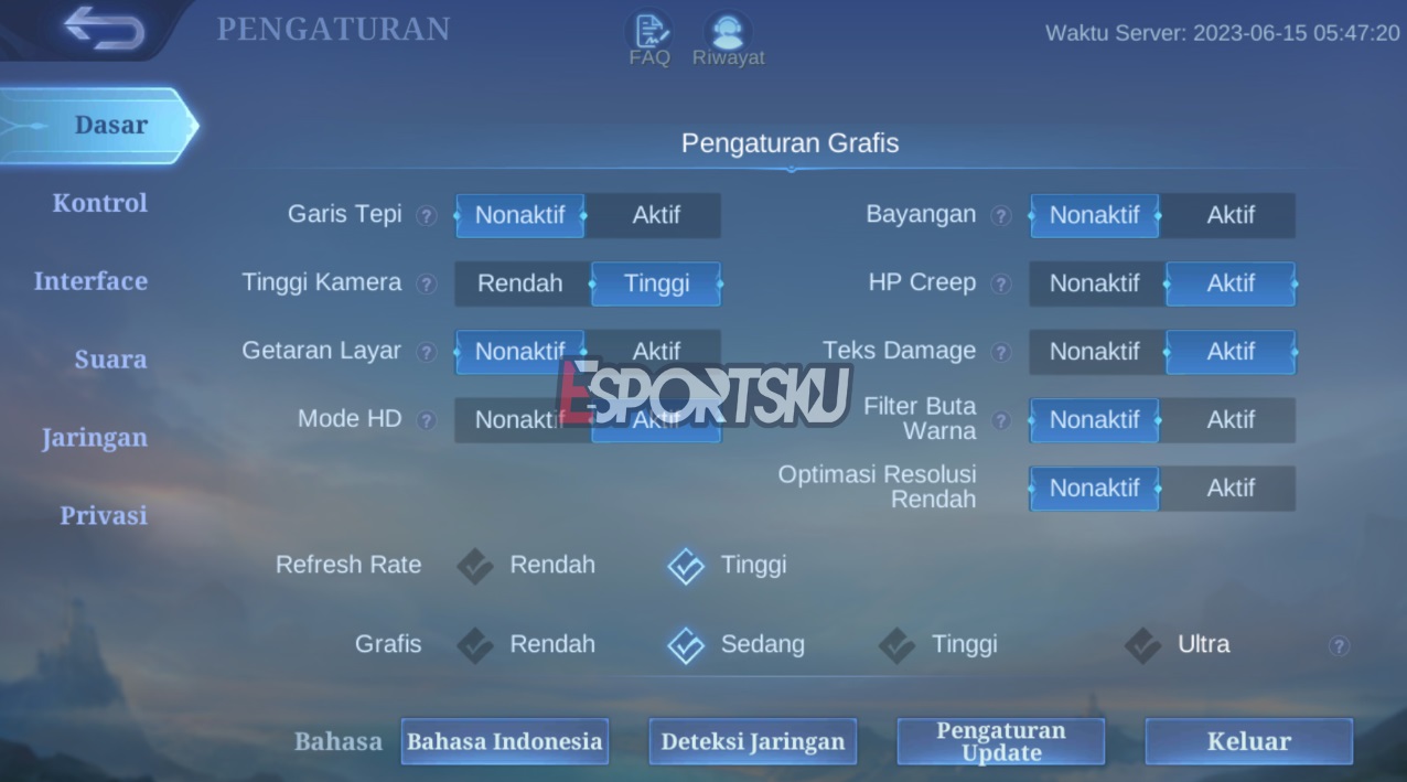 Mobile Legends (ML) Low Resolution Optimization