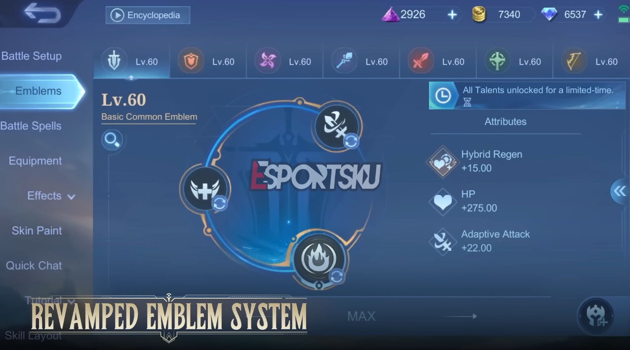 Sistem Emblem Mobile Legends (ML)