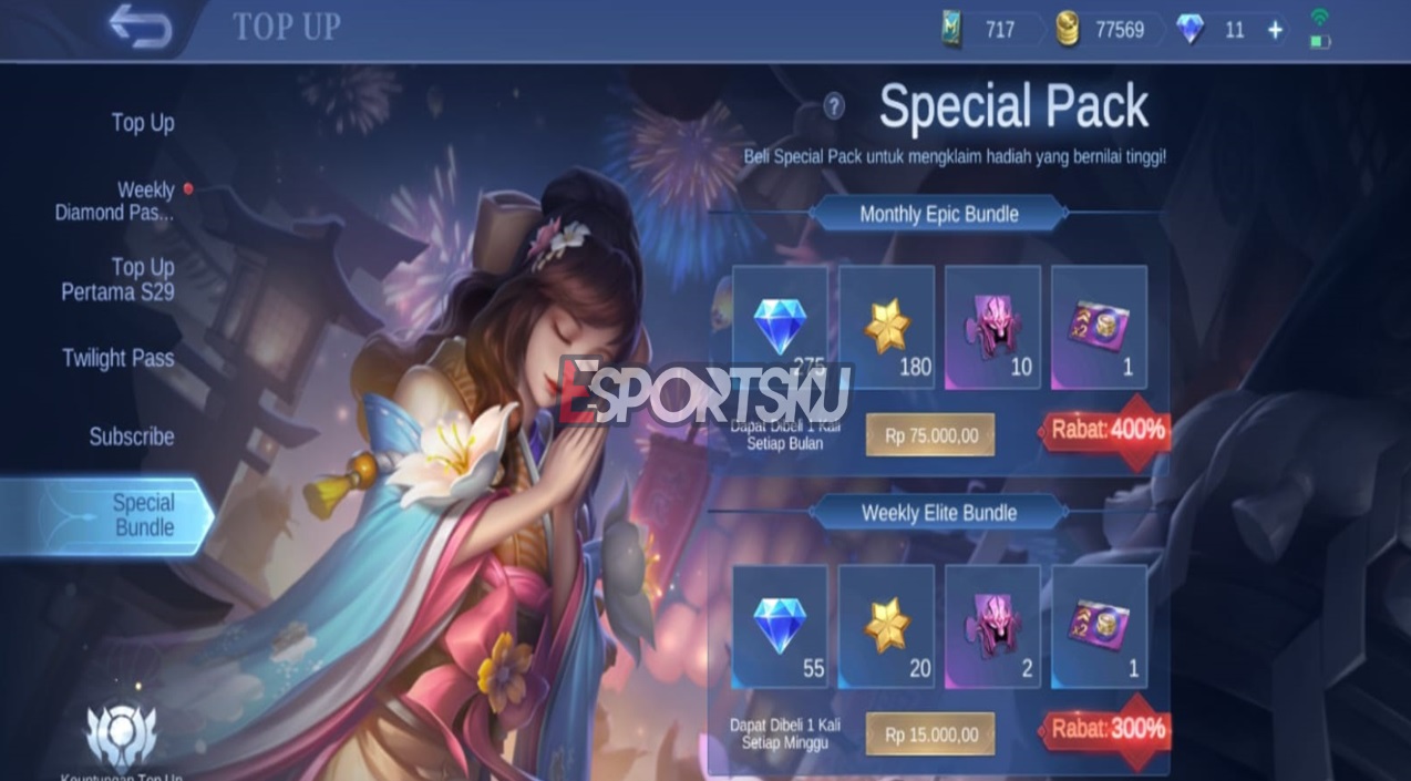 How to Buy Mobile Legends (ML) Special Pack Bundle