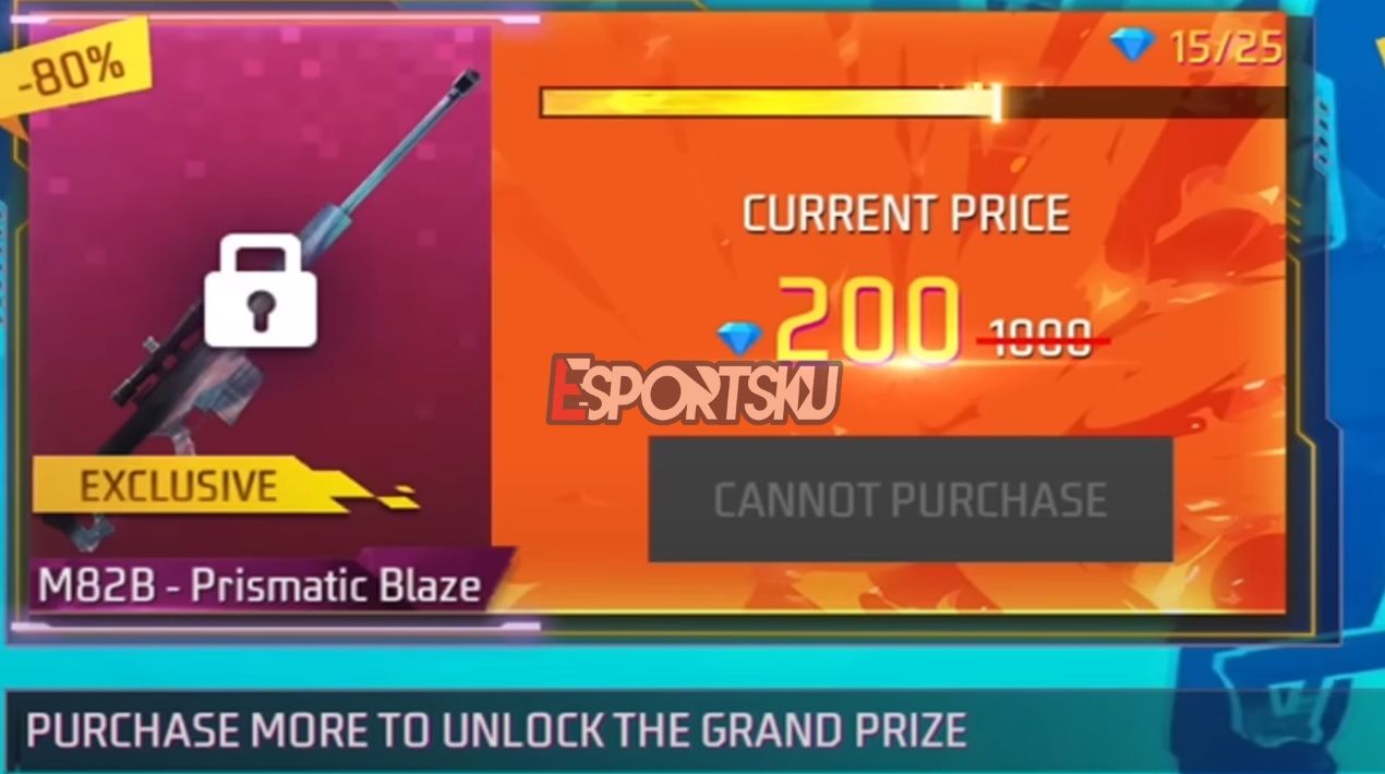 M82B Prismatic Blaze Free Fire (FF) Skin