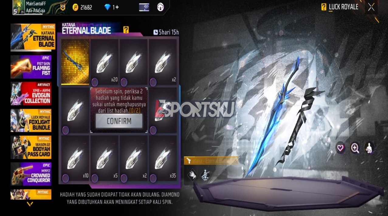Skin Katana Eternal Blade FF