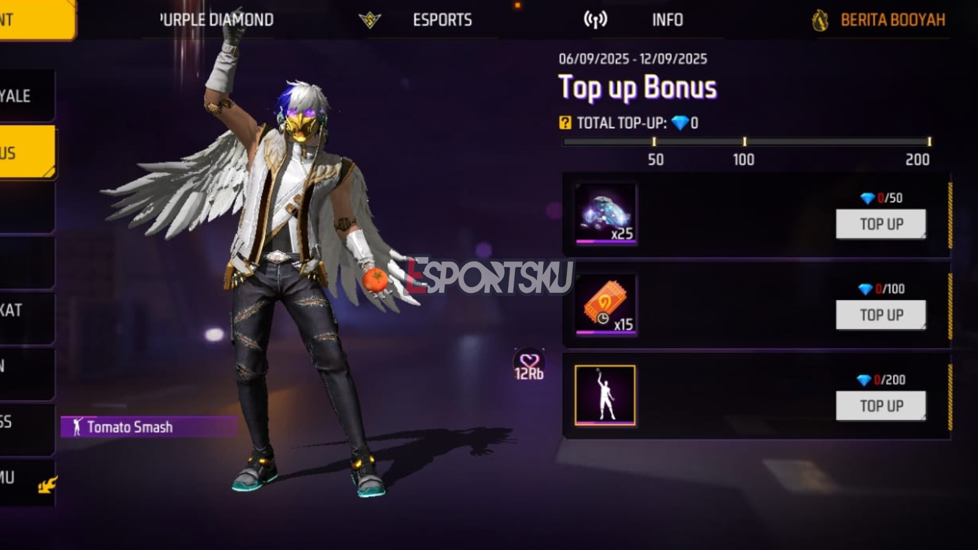 Cara Dapatkan Emote Tomato Smasher Free Fire (FF)