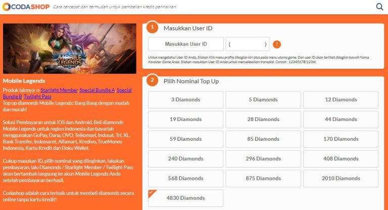 Cara Top Up Diamond Ml Mobile Legends Pakai Ovo – Esportsku