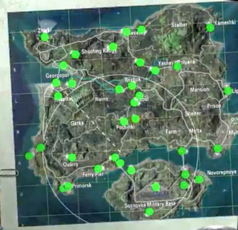 10 Lokasi Vending Machine Mountain Dew di New Erangel PUBG Mobile Esportsku
