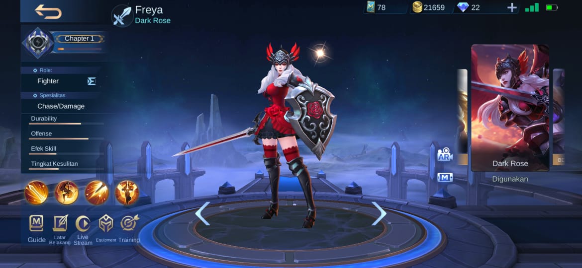 Harga Skin Freya Dark Rose Normal Mobile Legends Ml Esportsku