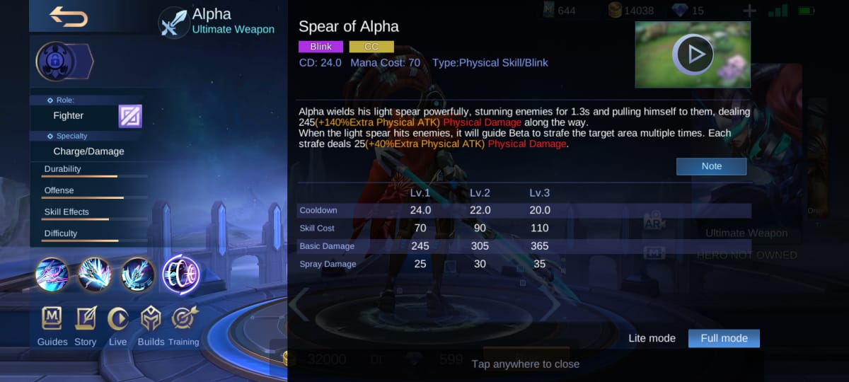 Penjelasan Lengkap Skill Hero Alpha Mobile Legends (ML) – Esportsku