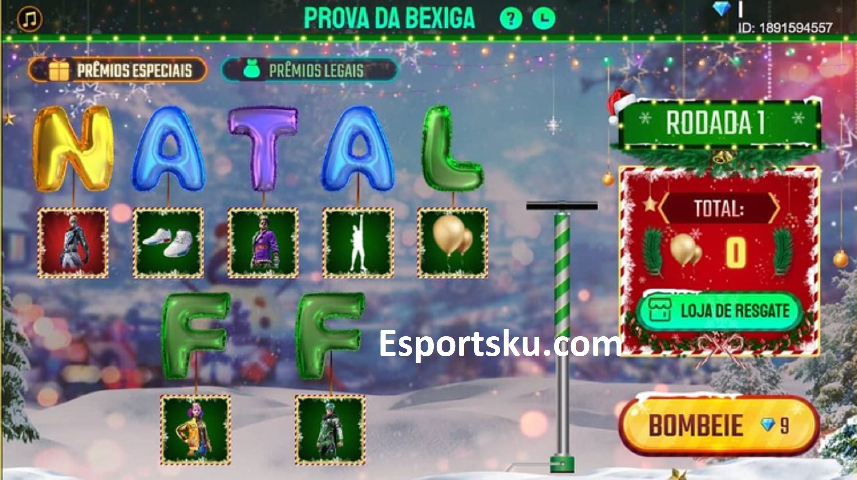 Web Event Natal Spesial Free Fire (FF) Item Baru Esportsku