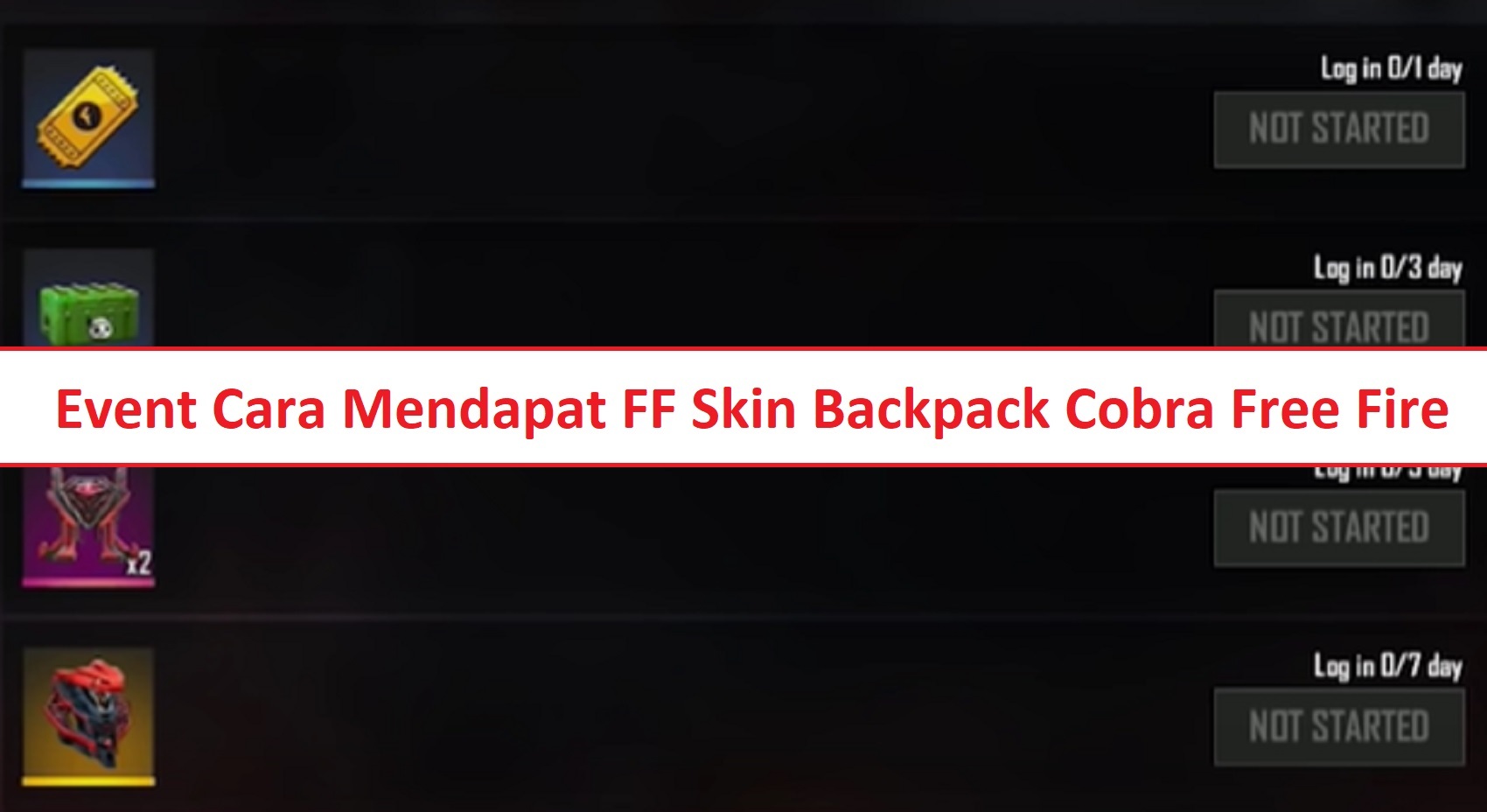 Cara Mendapatkan Skin Backpack Cobra Free Fire (FF) Esportsku