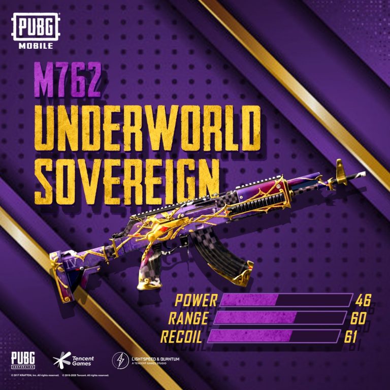 Skin M762 Underworld Sovereign Tersedia di PUBG Mobile dalam Periode