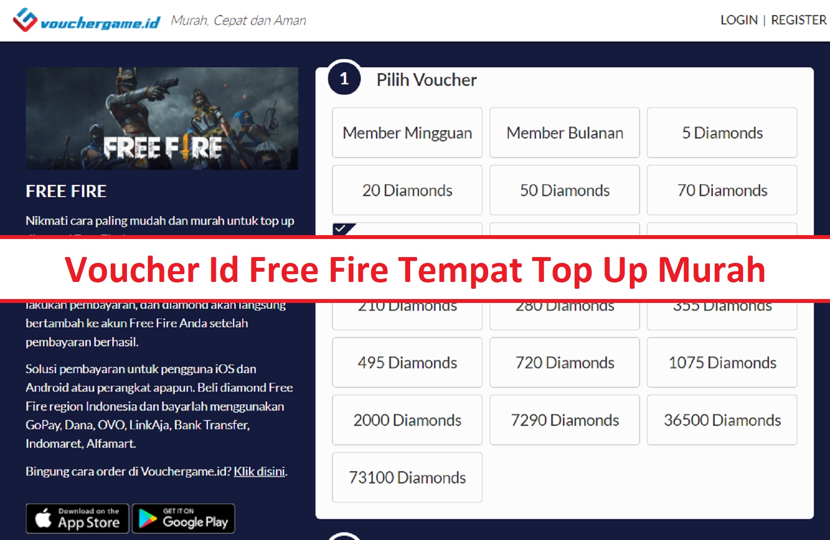 Voucher Id Free Fire Ff Tempat Top Up Murah Esportsku