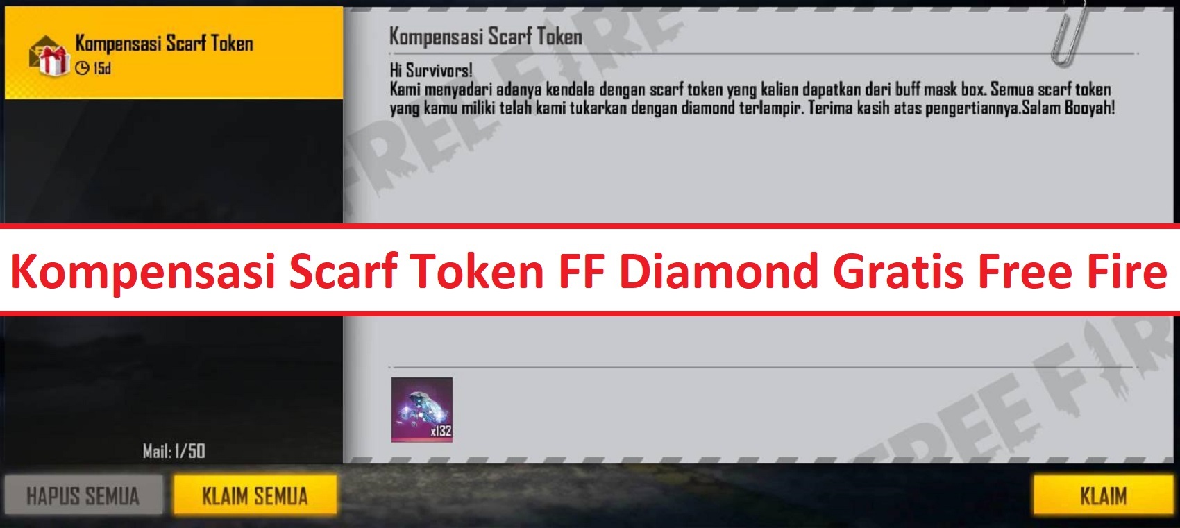 Token Scarf FF: Cara Mendapat dan Menggunakannya di Free Fire