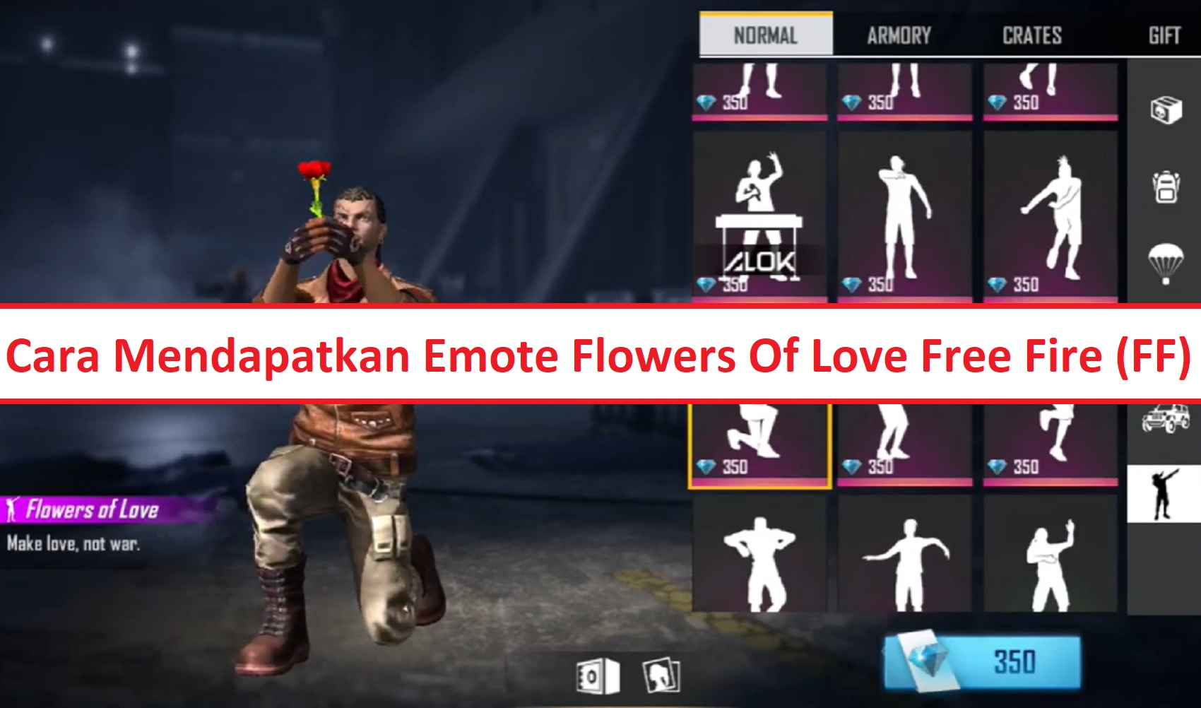 Cara Mendapatkan Emote Flowers Of Love Free Fire (FF) Esportsku