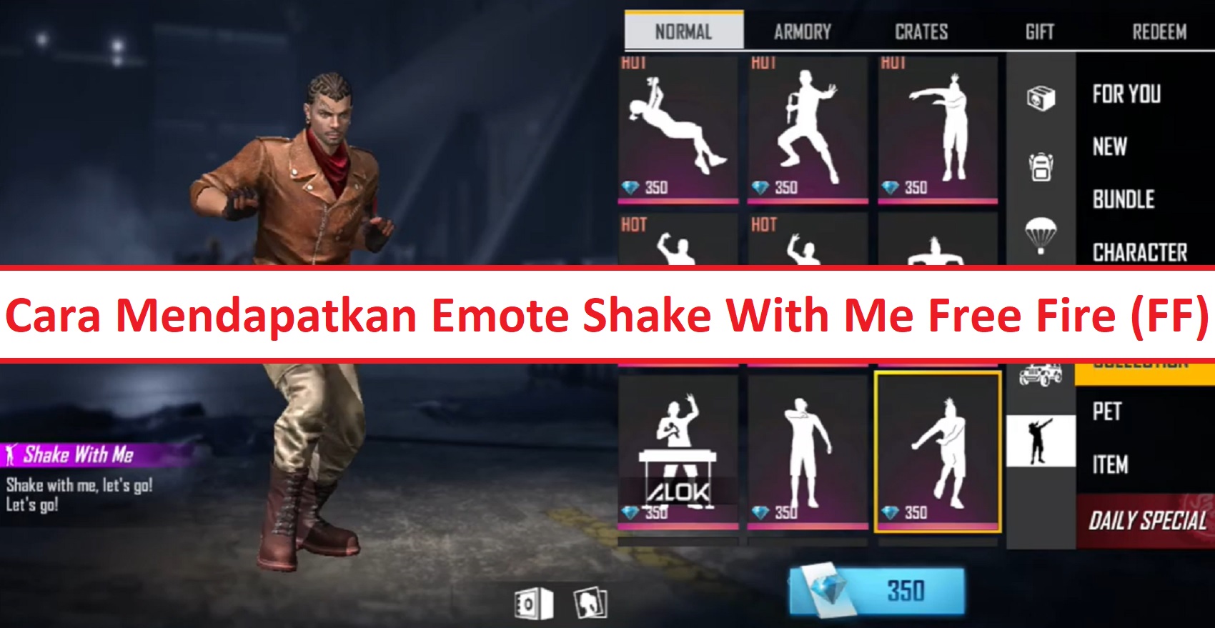 Cara Mendapatkan Emote Shake With Me Free Fire Ff Esportsku