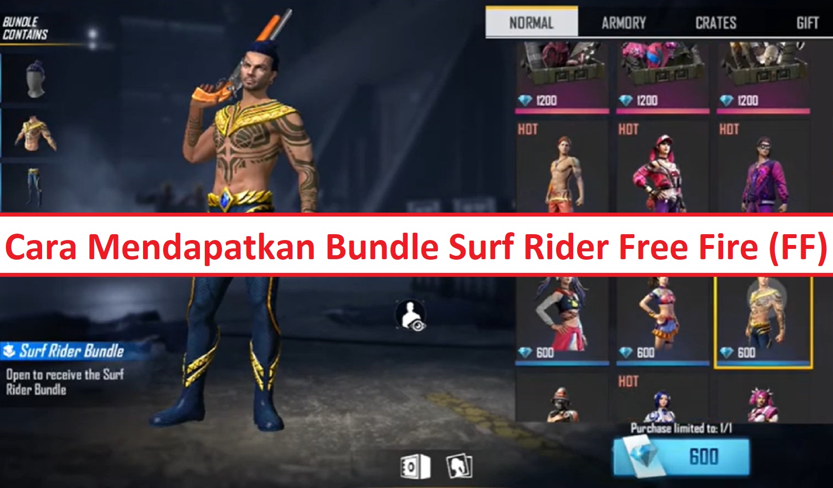 Cara Mendapatkan Bundle Surf Rider Free Fire (FF) – Esportsku