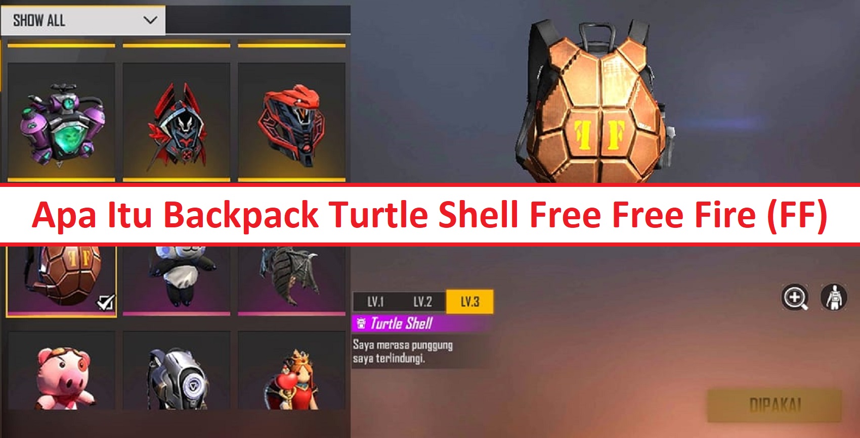 Apa Itu Backpack Turtle Shell Free Free Fire (FF) Esportsku