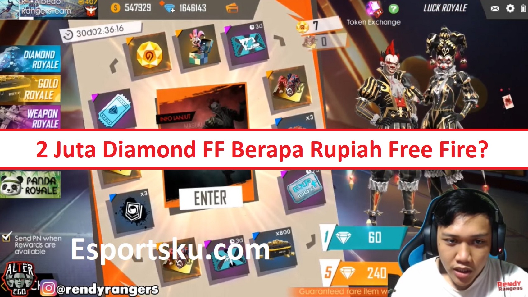 2 Juta Diamond FF Berapa Rupiah Free Fire? Esportsku