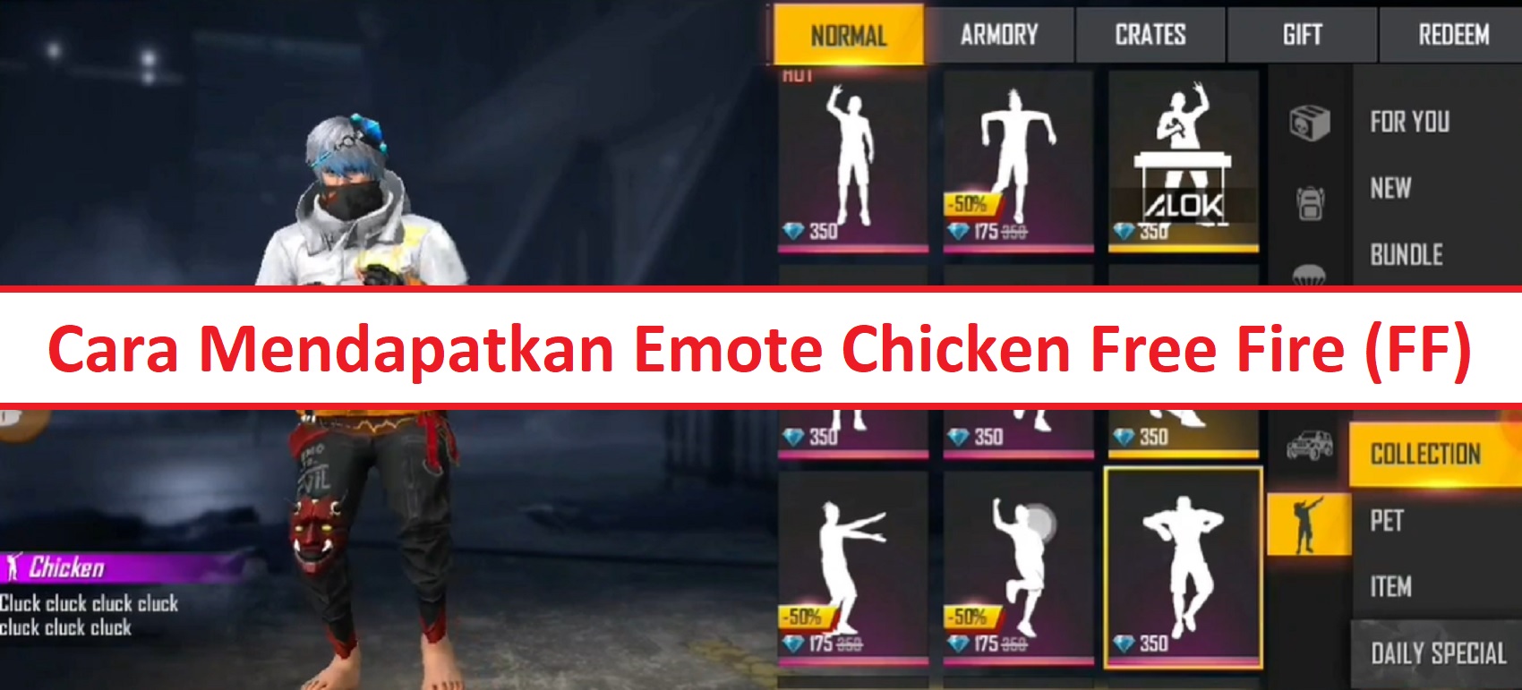 Cara Mendapatkan Emote Chicken Free Fire Ff Esportsku