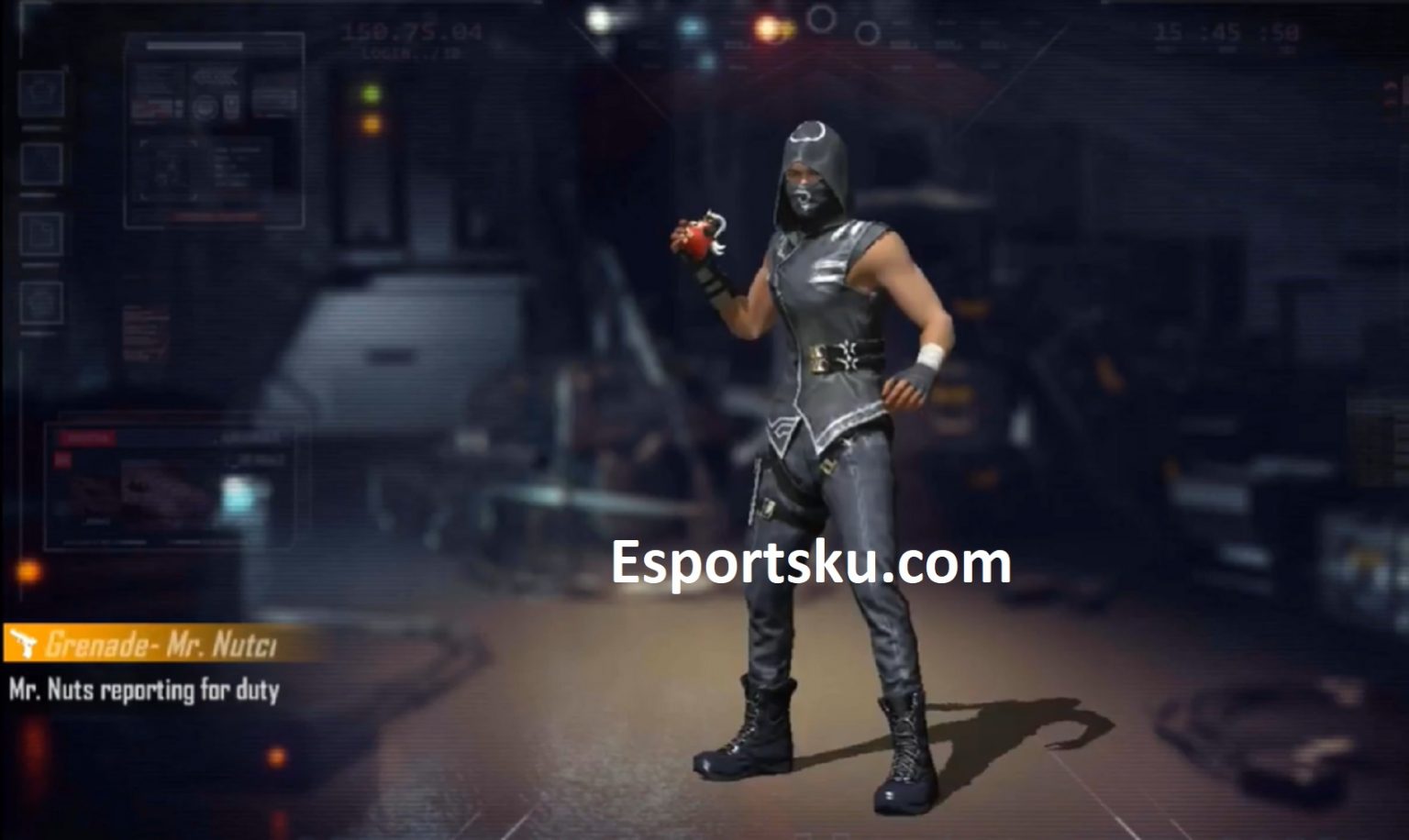 Tampilan Skin Granat Nutcracker Free Fire (FF) Esportsku