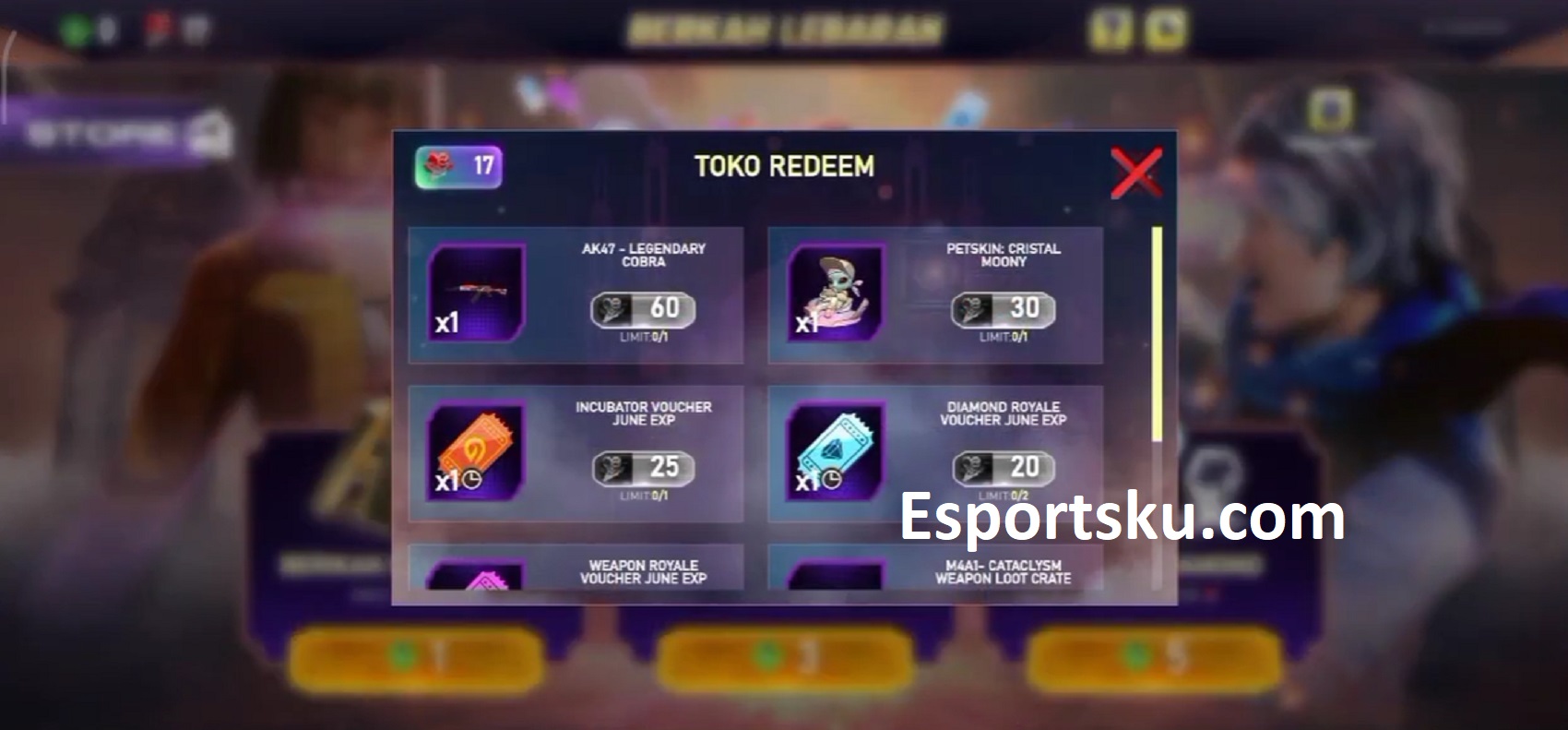 Daftar Hadiah Berkah Lebaran Web Event Free Fire (FF