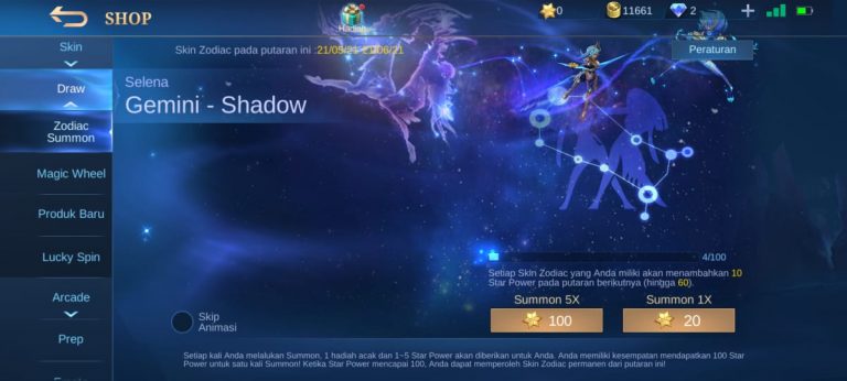 Harga & Cara Mendapatkan Skin Zodiac Gemini Selena Halo Mobile Legends