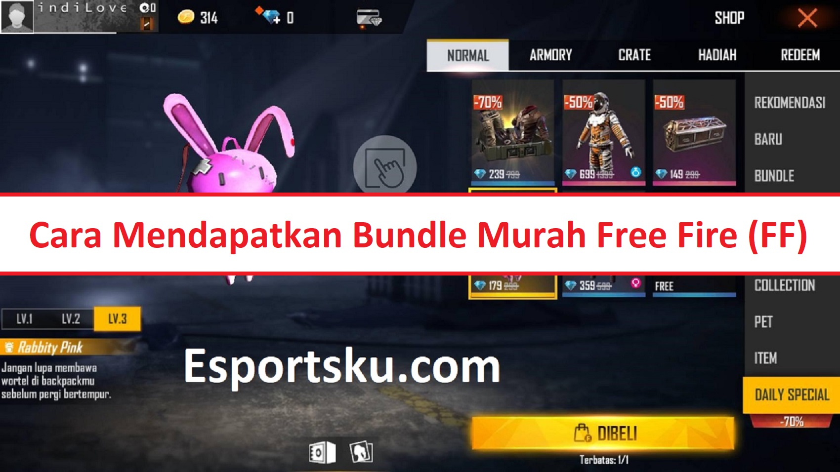 Cara Mendapatkan Bundle Murah Free Fire Ff Setiap Hari Esportsku