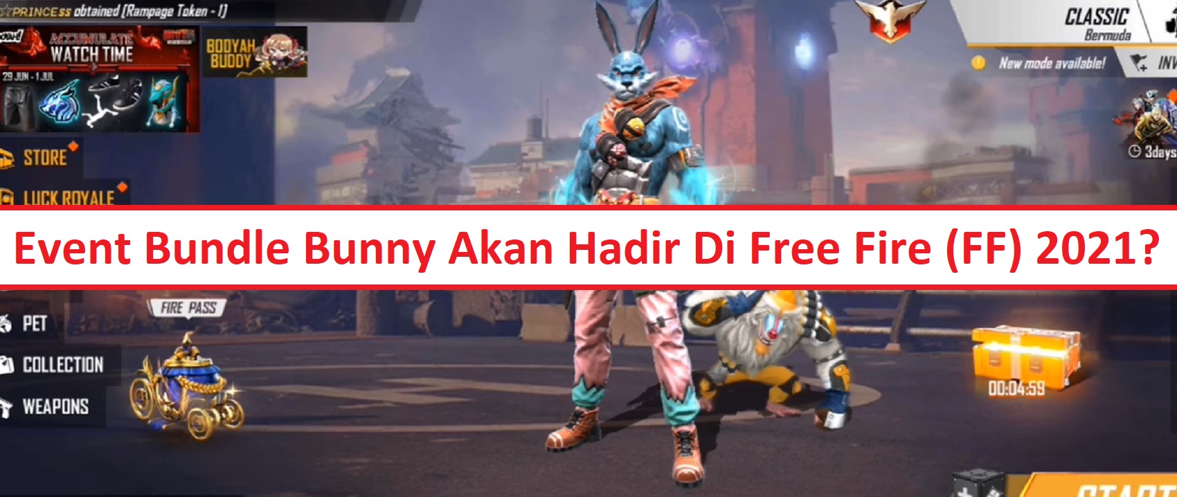 free fire bunny bundle event date 2025