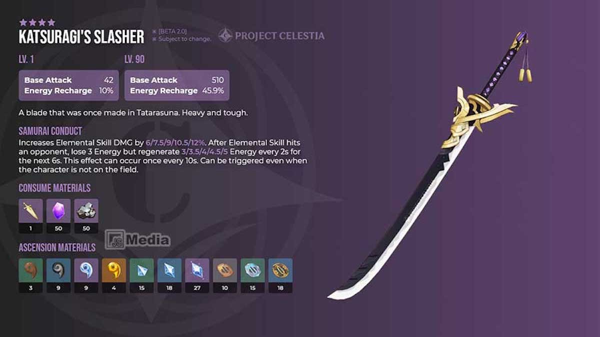 Cara Mendapatkan Blueprint Claymore Katsuragikiri Nagamasa Genshin