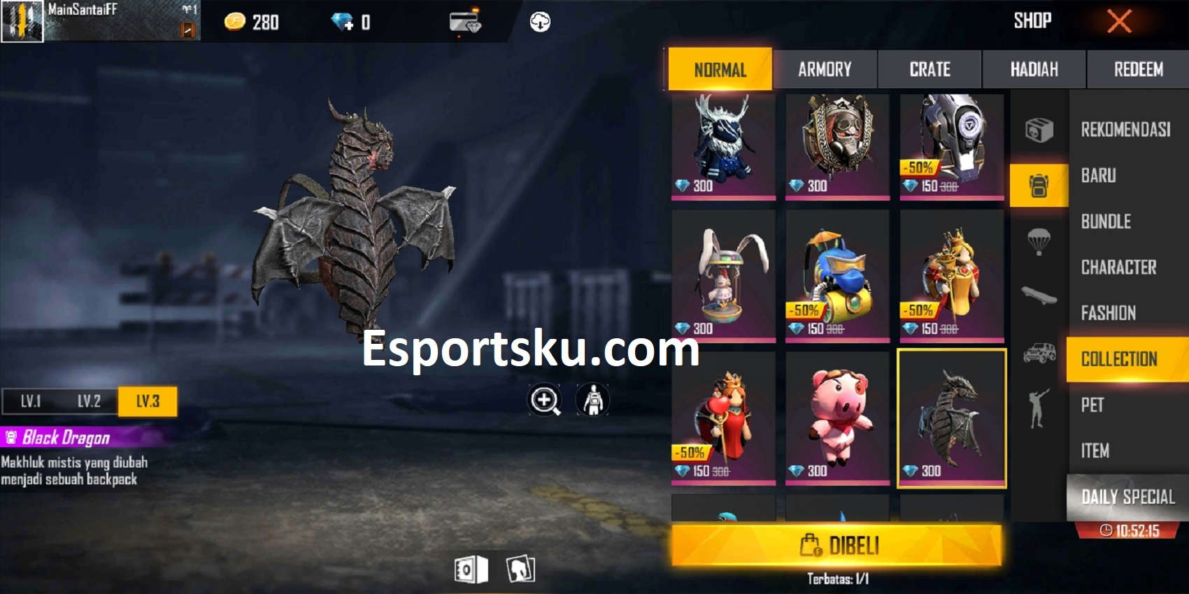 20 Skin Backpack FF Terbaik dan Terkeren di Free Fire Esportsku