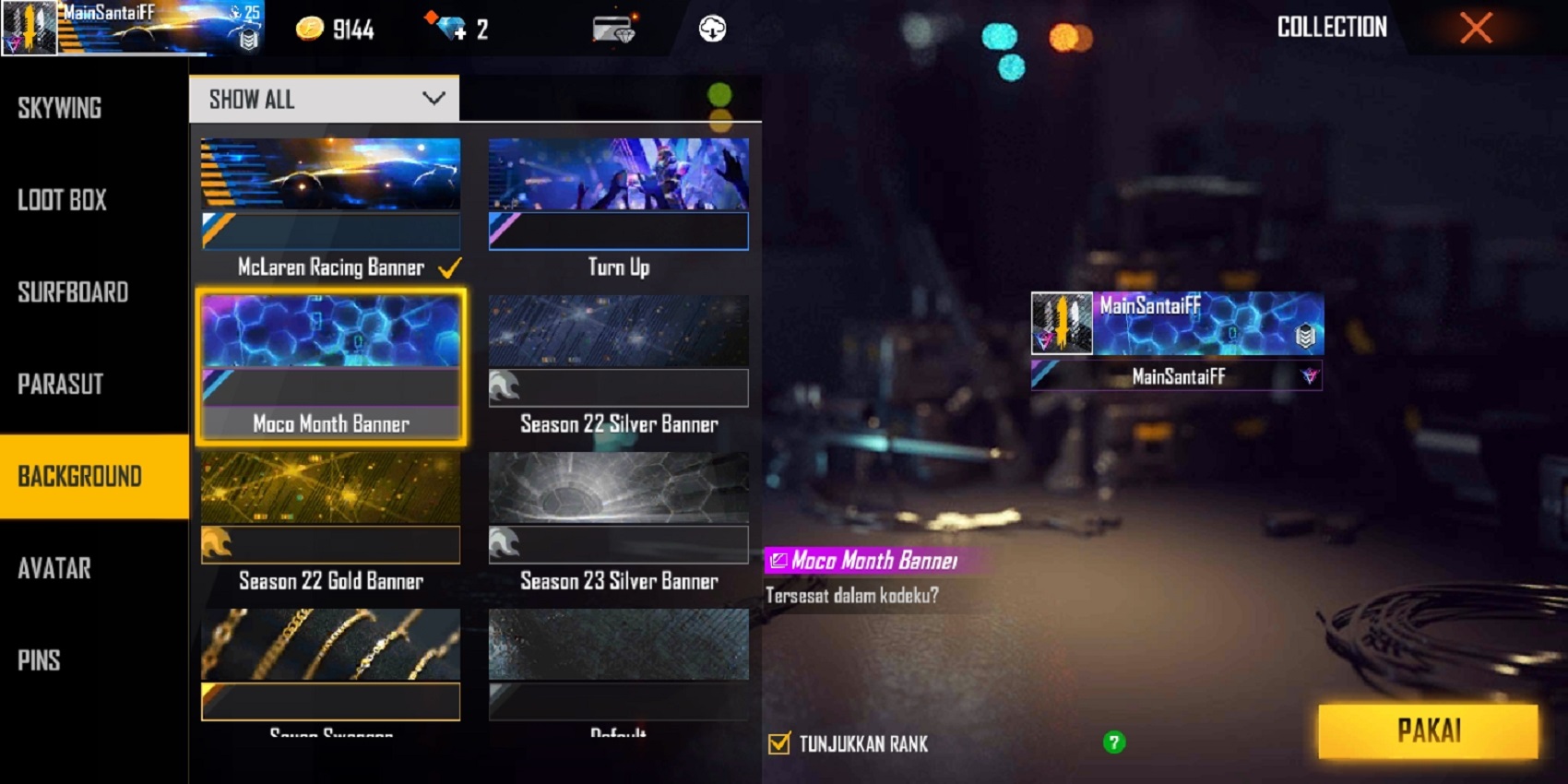 Cara Mendapatkan Avatar Dan Banner Moco Free Fire (FF) – Esportsku
