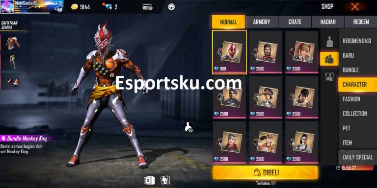  Berapa  Harga  Skin Wukong Free  Fire FF Ala Esportsku 