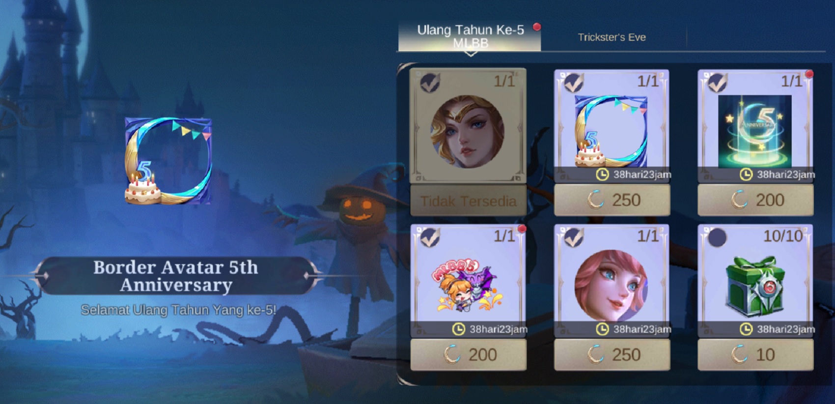 cara mudah mendapatkan border avatar halloween mobile legends
