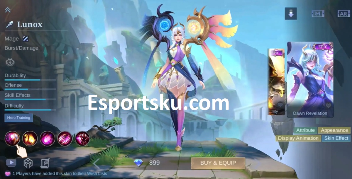 Price Lunox Dawn Revelation Epic Mobile Legends Skin (ML) - Esports