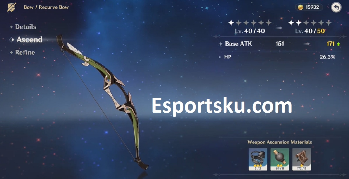 Cara Mendapatkan Recurve Bow Genshin Impact Esportsku