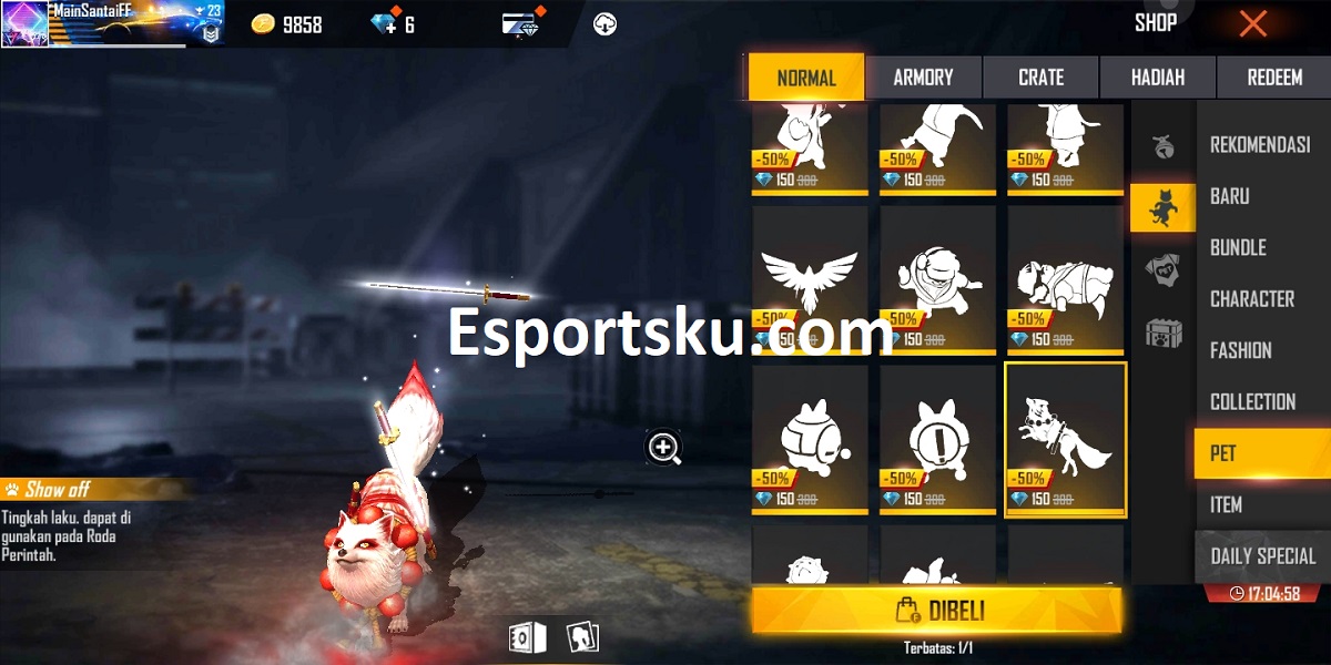 5 Pet Karakter Santino Free Fire (FF) Terbaik! Esportsku