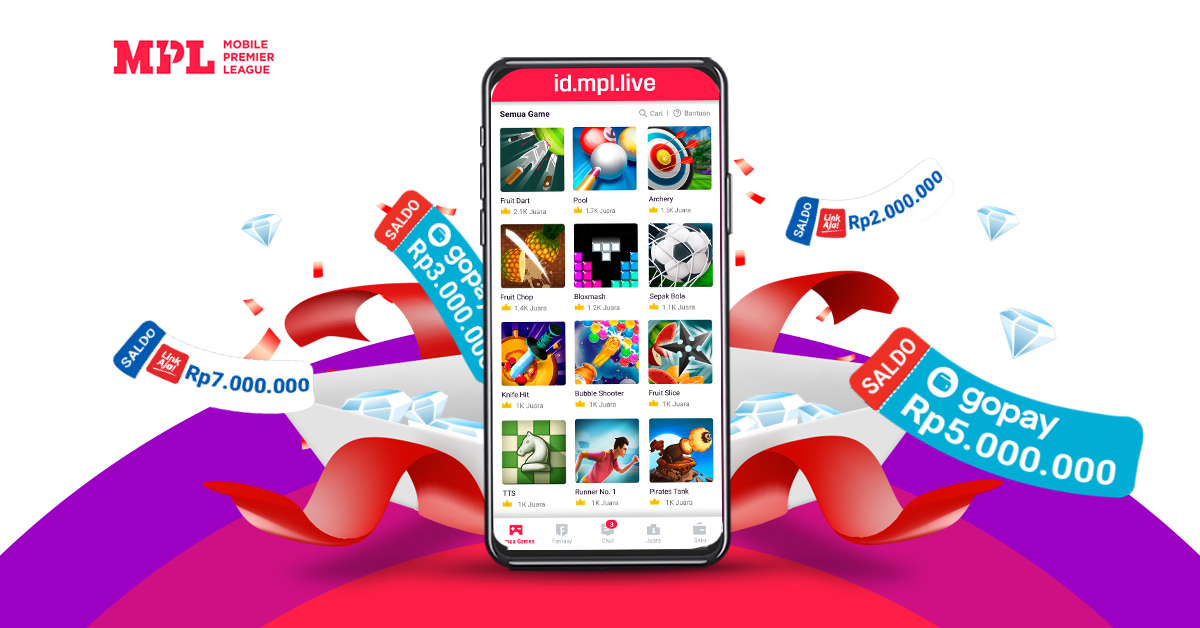 Mainkan Game yang ada di MPL dan Kumpulkan Sebanyaknya Berlian