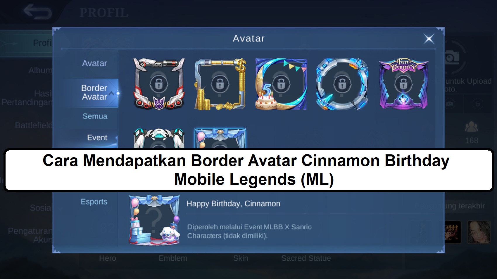 cara mendapatkan border avatar halloween