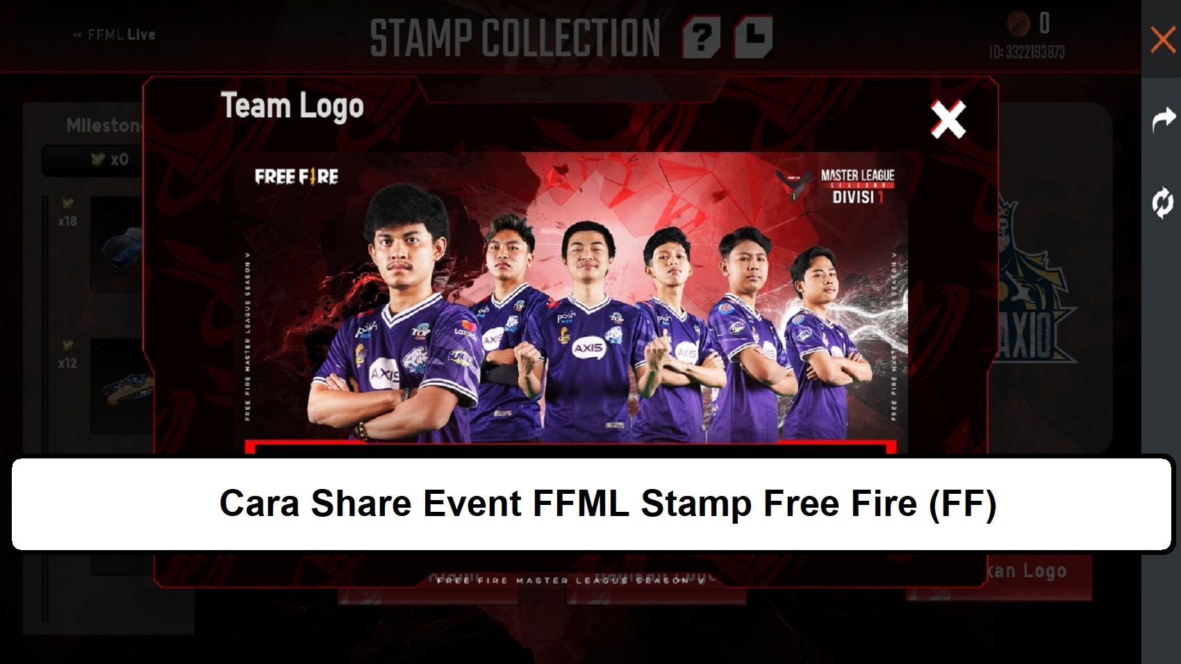 Cara Share Event FFML Stamp Free Fire (FF) Esportsku