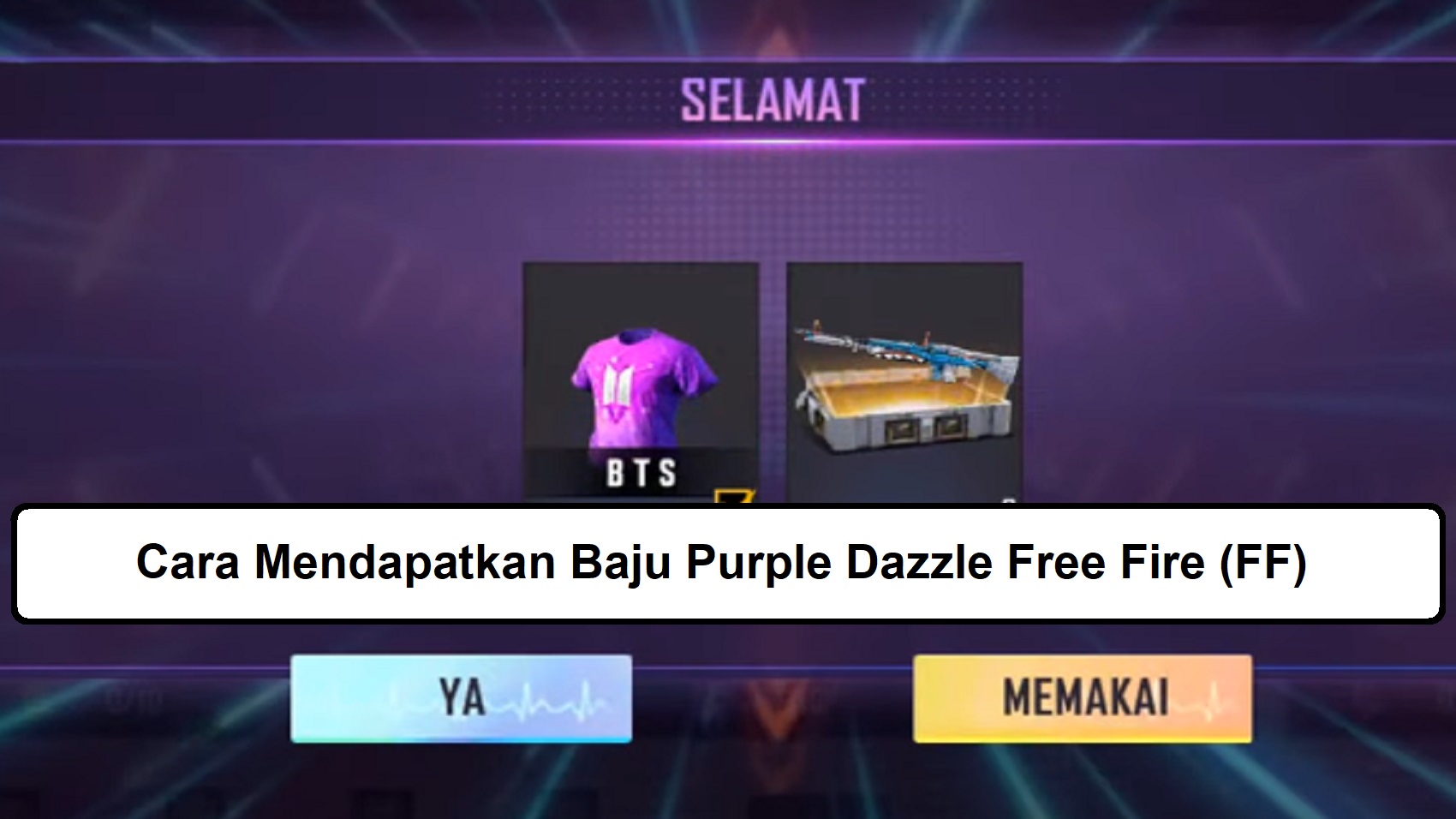 Cara Mendapatkan Baju Purple Dazzle Free Fire (FF) Esportsku Cara Mendapatkan Baju Purple Dazzle Free Fire (FF) Esportsku